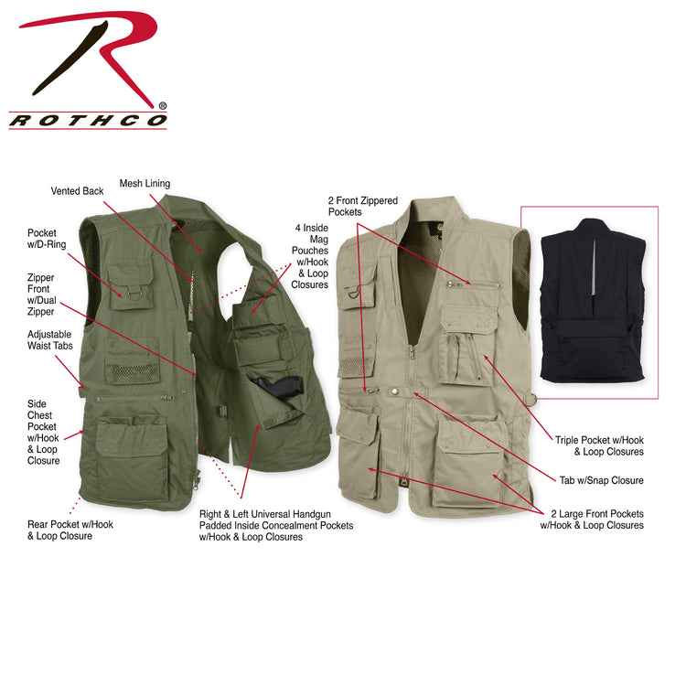 ROTHCO PLAINCLOTHES CONCEALED CARRY VEST - OLIVE DRAB