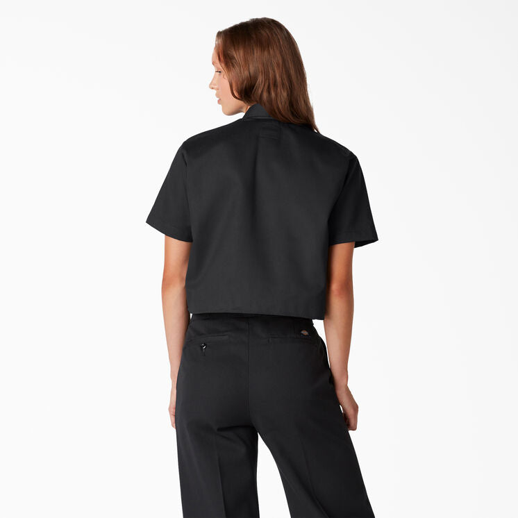 Women's Dickies Short Sleeve Crop Work Shirt FS573 - Black