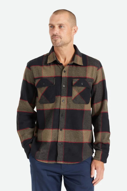 Men's Bowery L/S Flannel - Heather Grey / Charcoal