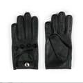 Women's Bullitt Leather Driving Gloves - Black and Nickel