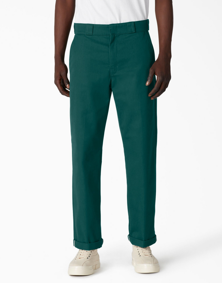 Dickies Men's Regular Fit Twill Cuffed Pants - Forest Green