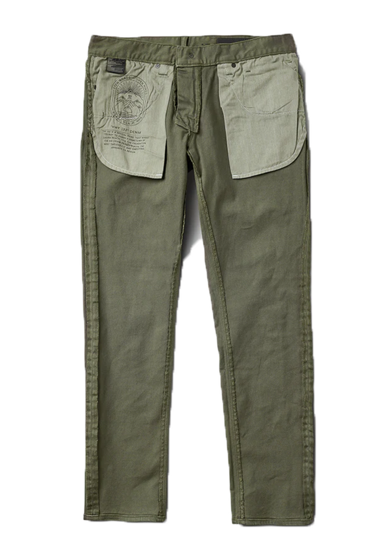 Men's Roark HWY 133 5-Pocket Slim Straight Fit Twill Jeans - Military