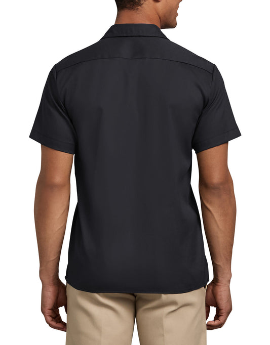 Men's Dickies Slim Fit Short Sleeve Flex Twill Work Shirt WS673 - Black
