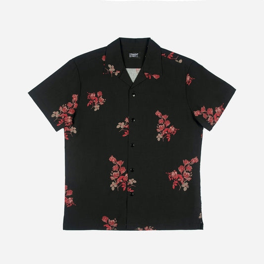Men's Band of Roses S/S Shirt - Black and Red