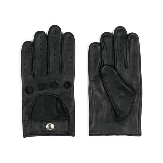 Men's Bullitt Leather Driving Glove - Black/nickel