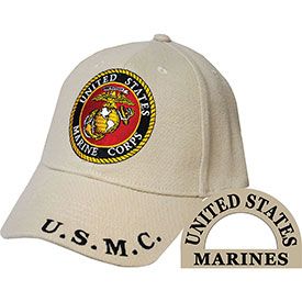 USMC KHAKI EMBROIDERED CAP