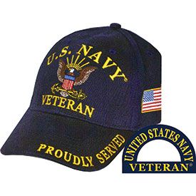 U.S NAVY VETERAN EMBROIDERED CAP