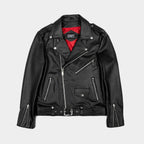 Men's Classic Fit Commando Lightweight Leather Jacket - Black/Nickel