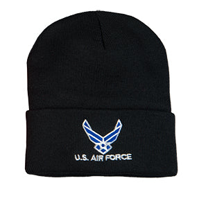 AIR FORCE KNIT CUFF CAP - BLACK