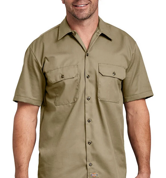 Men's Dickies Short Sleeve Work Shirt 1574 - Military Khaki