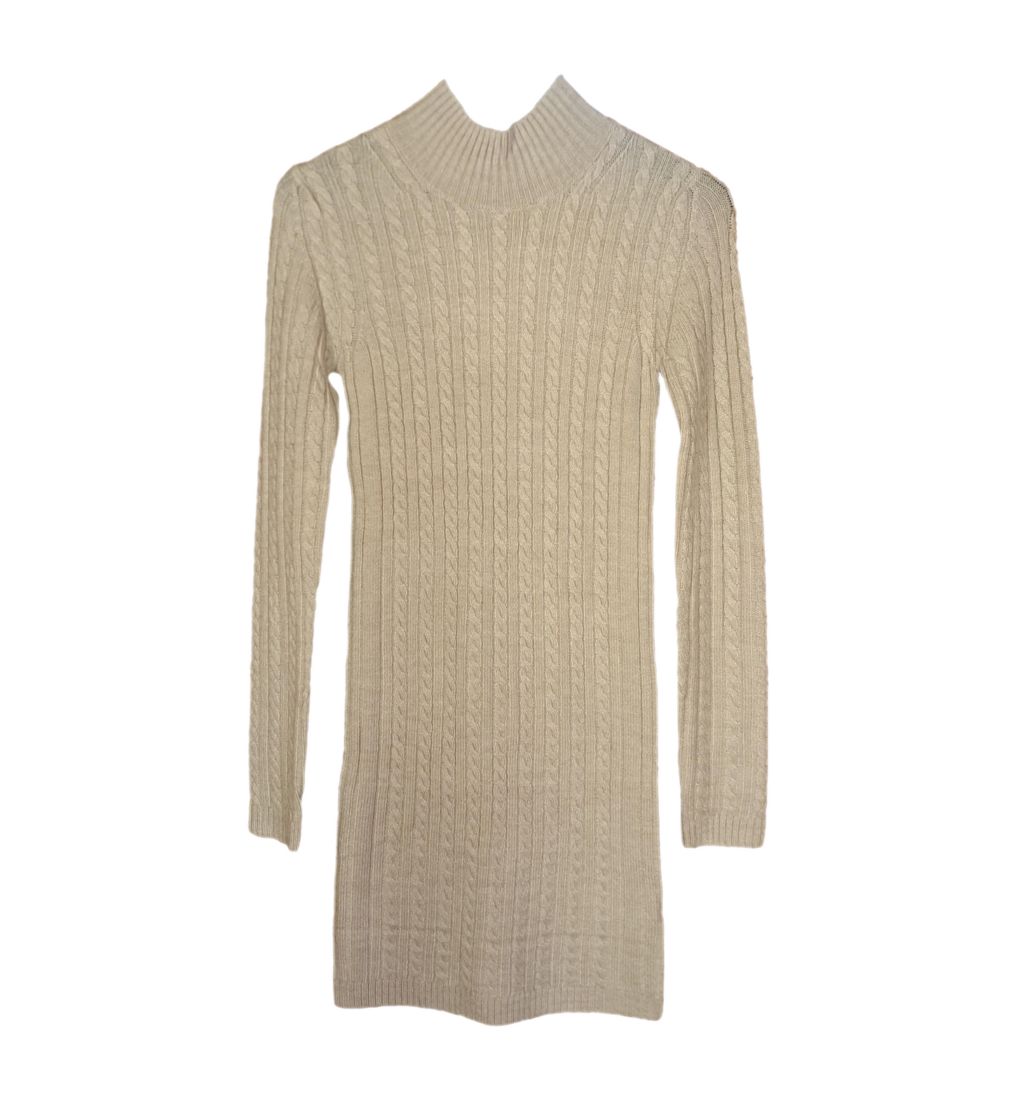 Women's Katrin Cable Long Sleeve Dress Light Oatmeal White Belmont