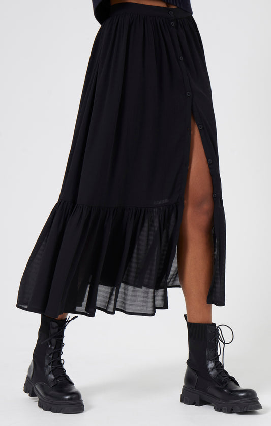 Women's Anitta Cora Drape Midi Skirt - Black
