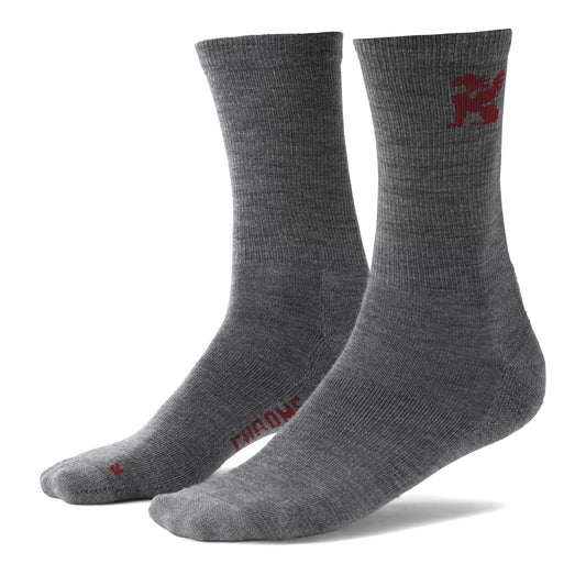 Chrome Merino Crew Socks - Grey